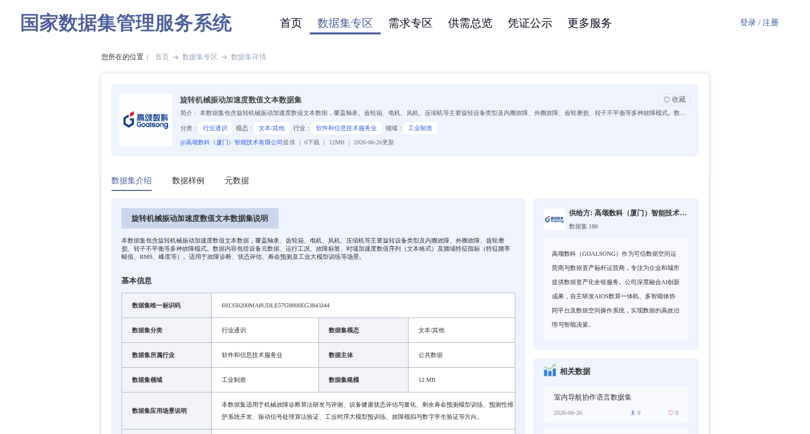 旋转机械振动加速度数值文本数据集 数据集图片
