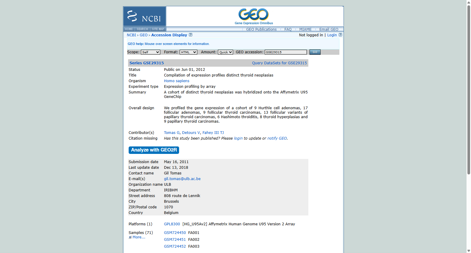 GSE29315 Hashimoto thyroiditis expression