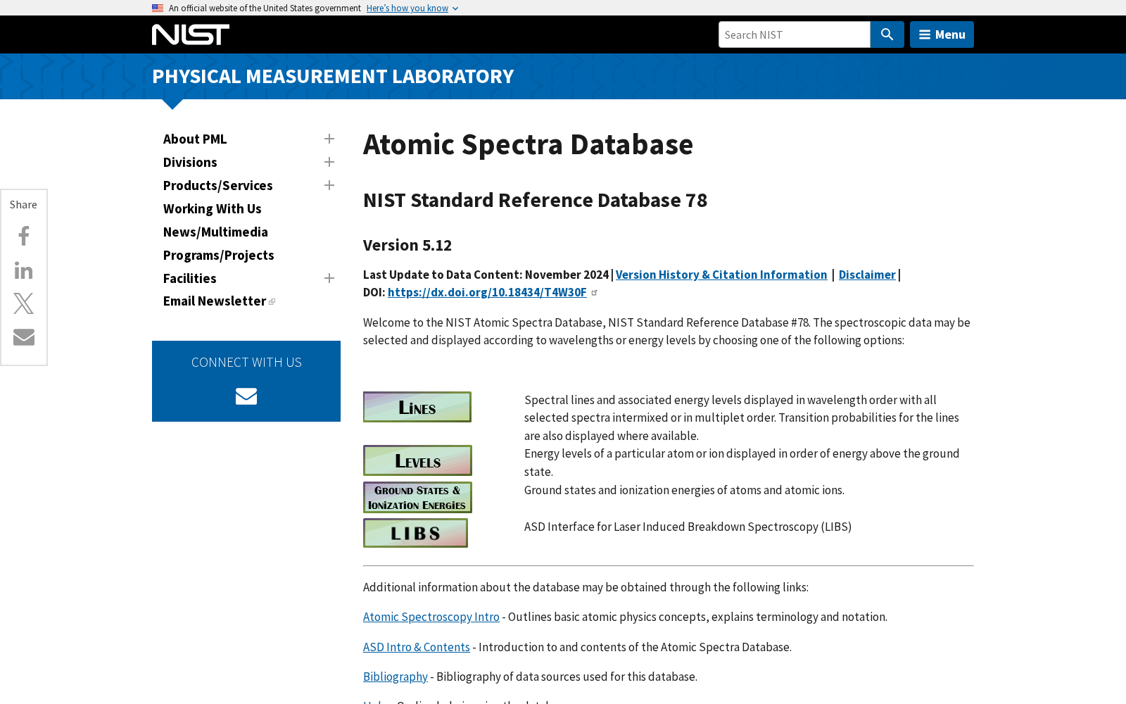 NIST Atomic Spectra Database 数据集图片