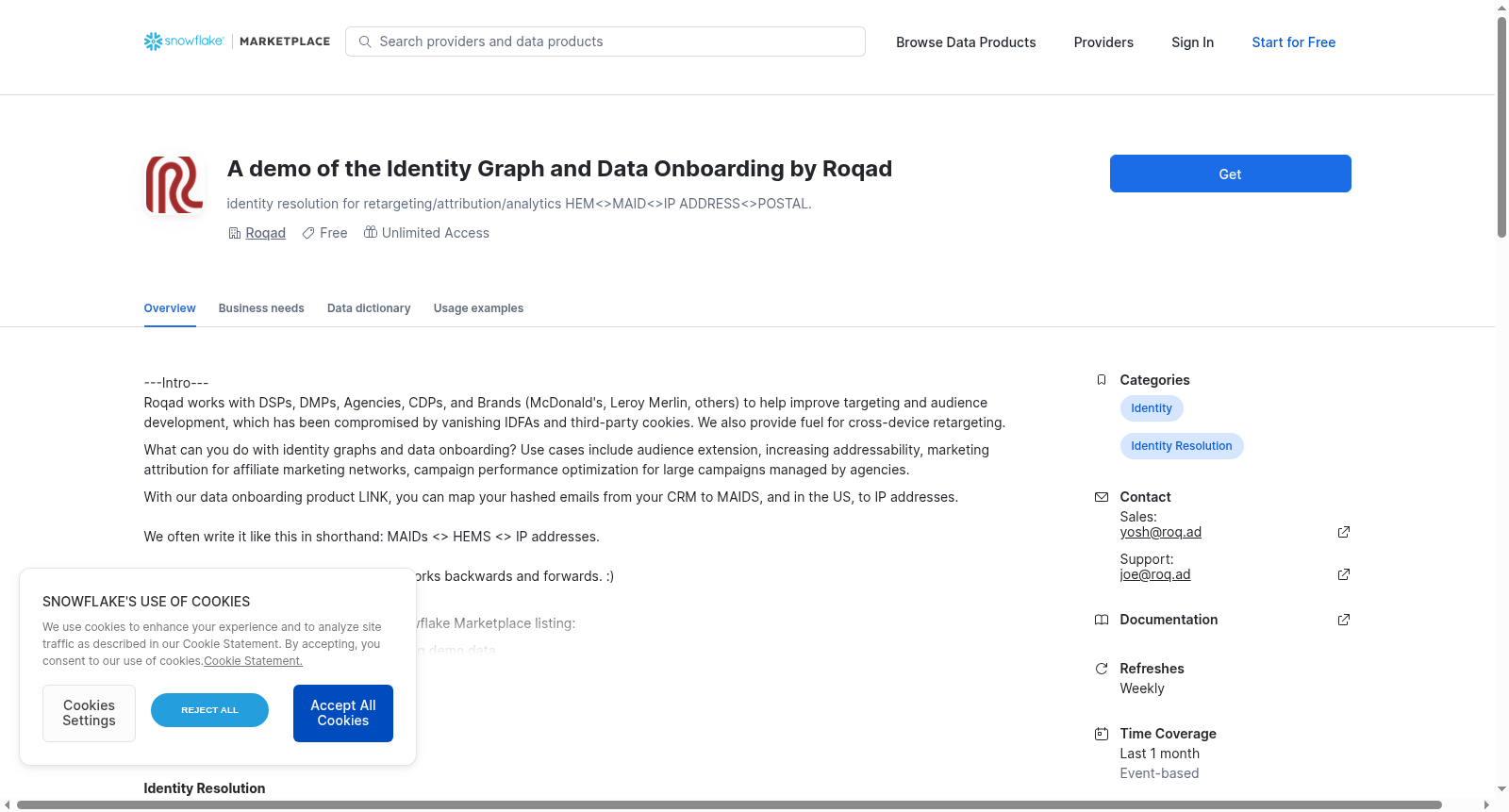 A demo of the Identity Graph and Data Onboarding by Roqad 数据集图片