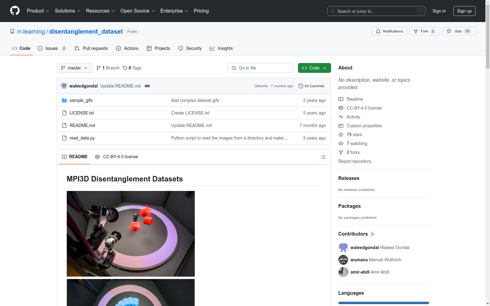MPI3D Disentanglement Datasets|解耦表示学习数据集|机器学习数据集