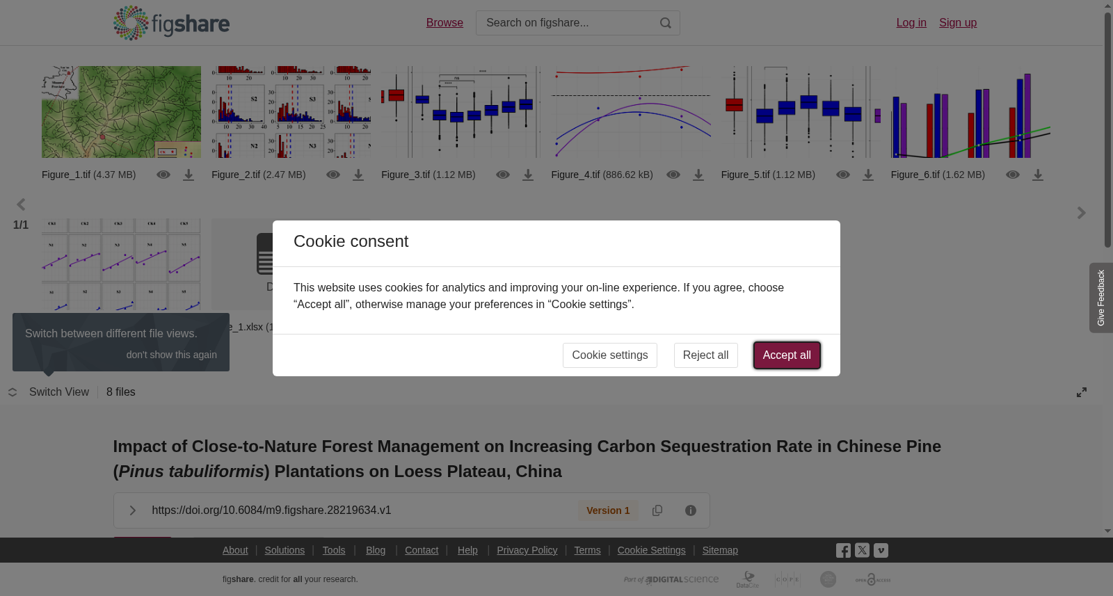<b>Impact of Close-to-Nature Forest Management on Increasing Carbon Sequestration Rate in Chinese Pine (</b><b><i>Pinus tabuliformis</i></b><b>) Plantations on Loess Plateau, China</b> 数据集图片
