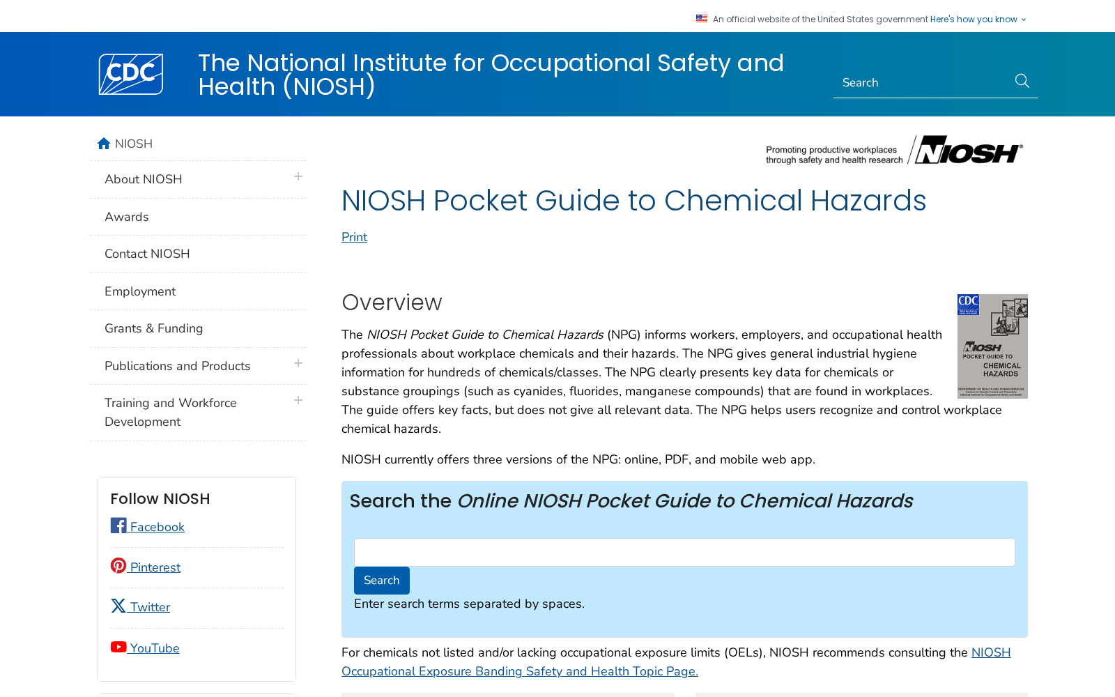 NIOSH pocket guide 数据集图片