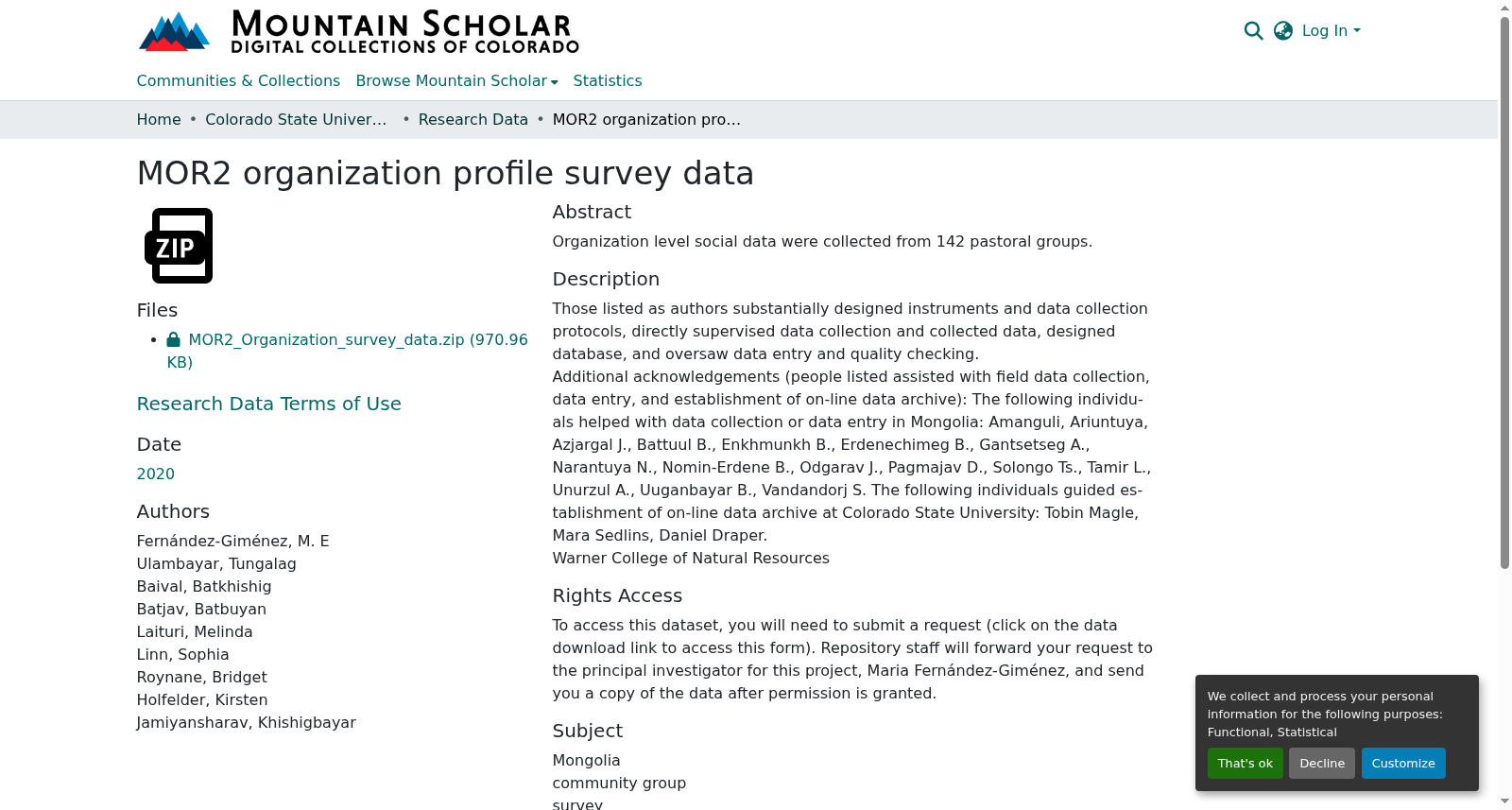 MOR2 organization profile survey data 数据集图片