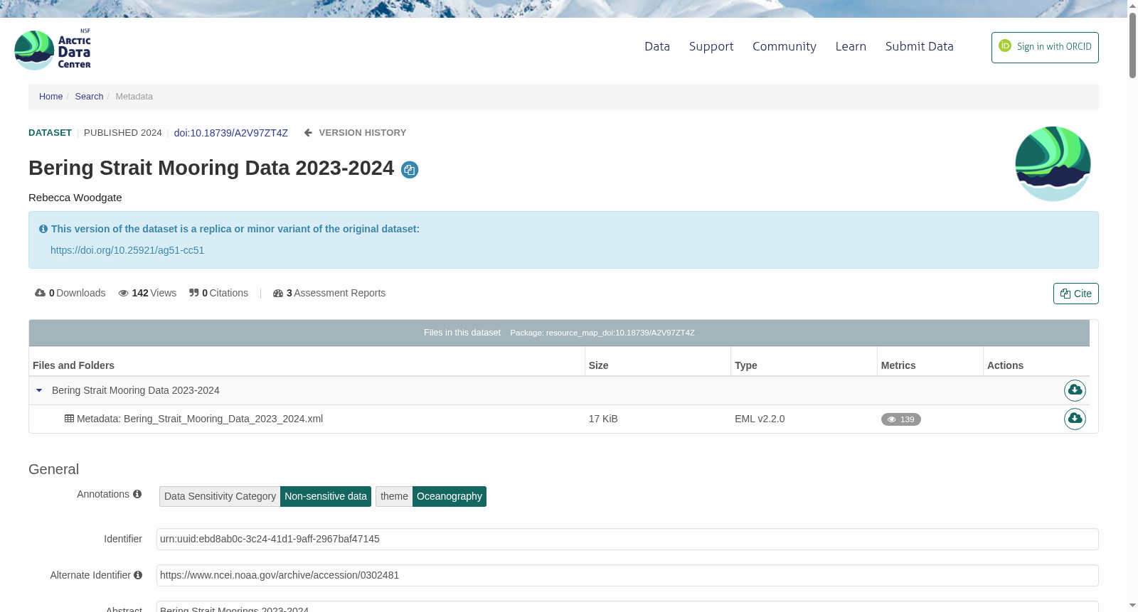 Bering Strait Mooring Data 2023-2024 数据集图片