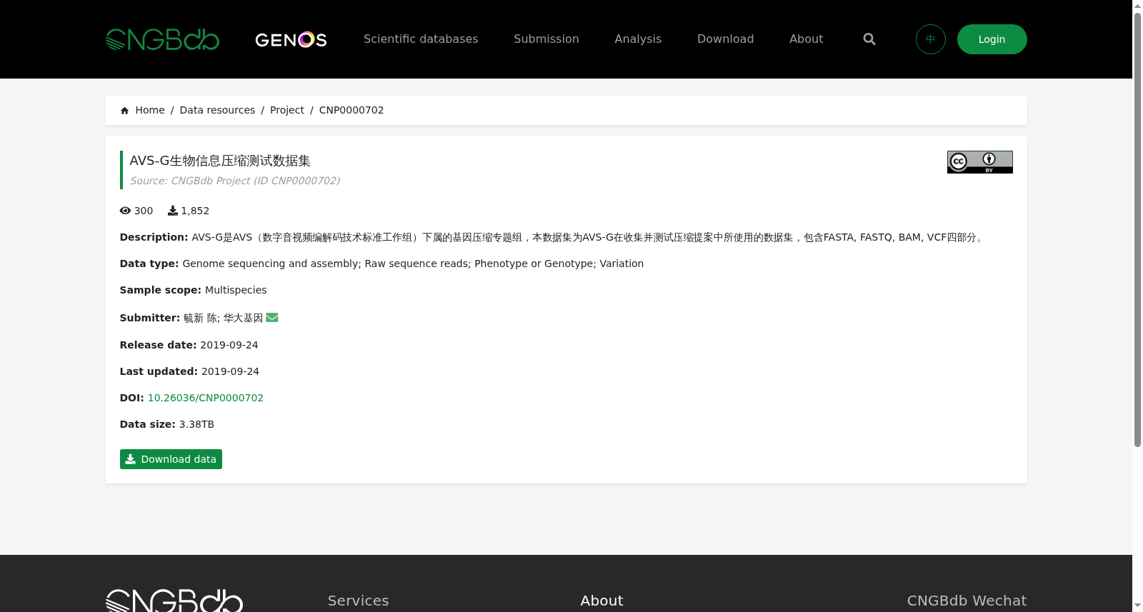 AVS-G生物信息压缩测试数据集 数据集图片