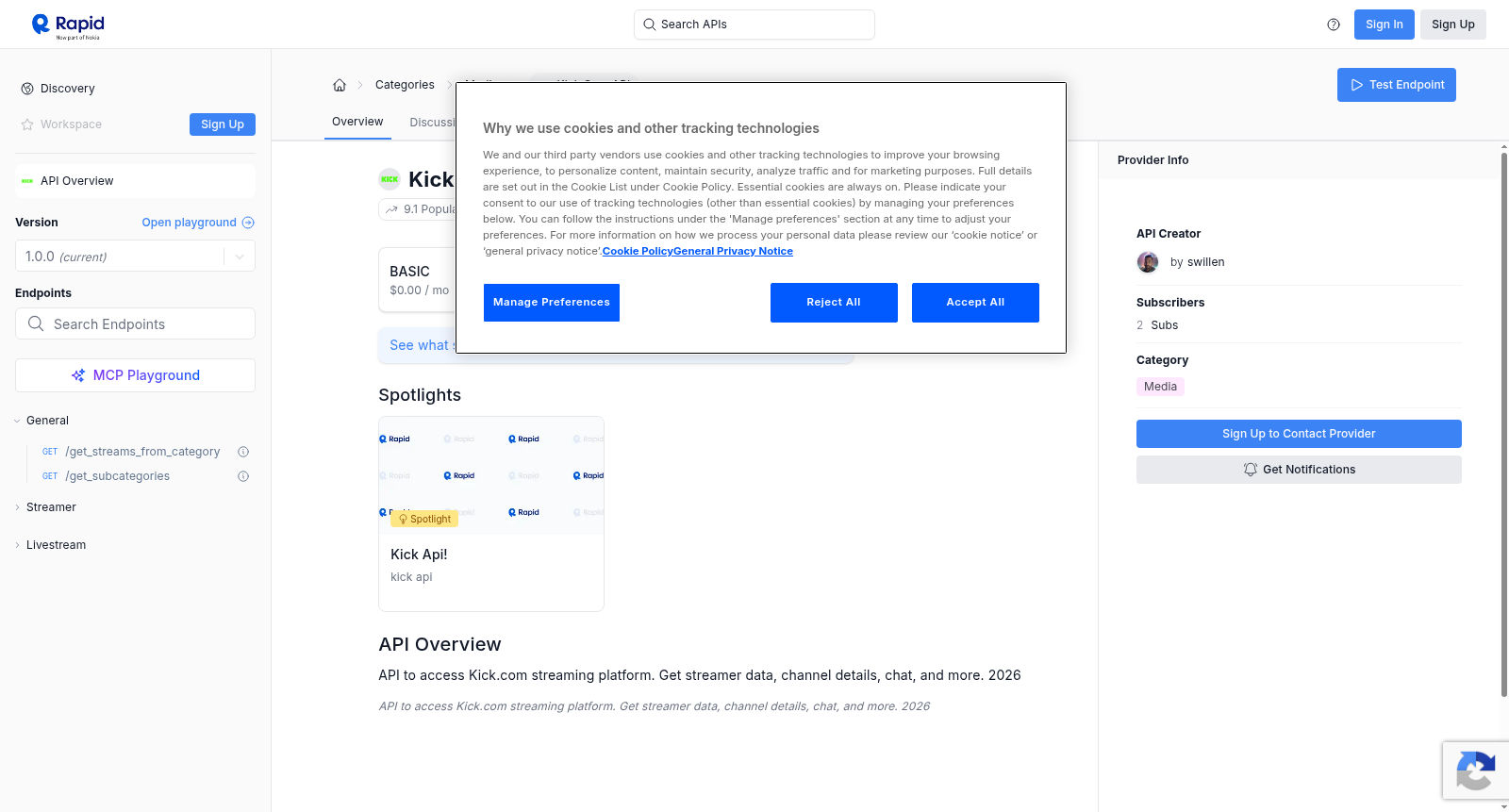 Kick.com API 数据集图片