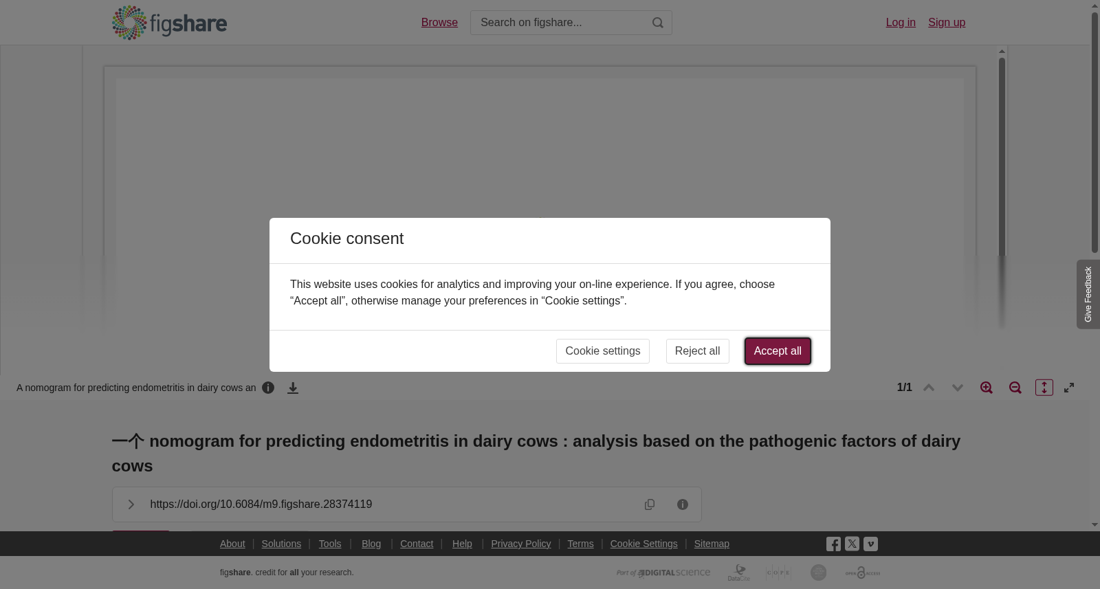 <b>一个 n</b><b>omogram for predicting endometritis in dairy cows : analysis based on the pathogenic factors of dairy cows</b> 数据集图片