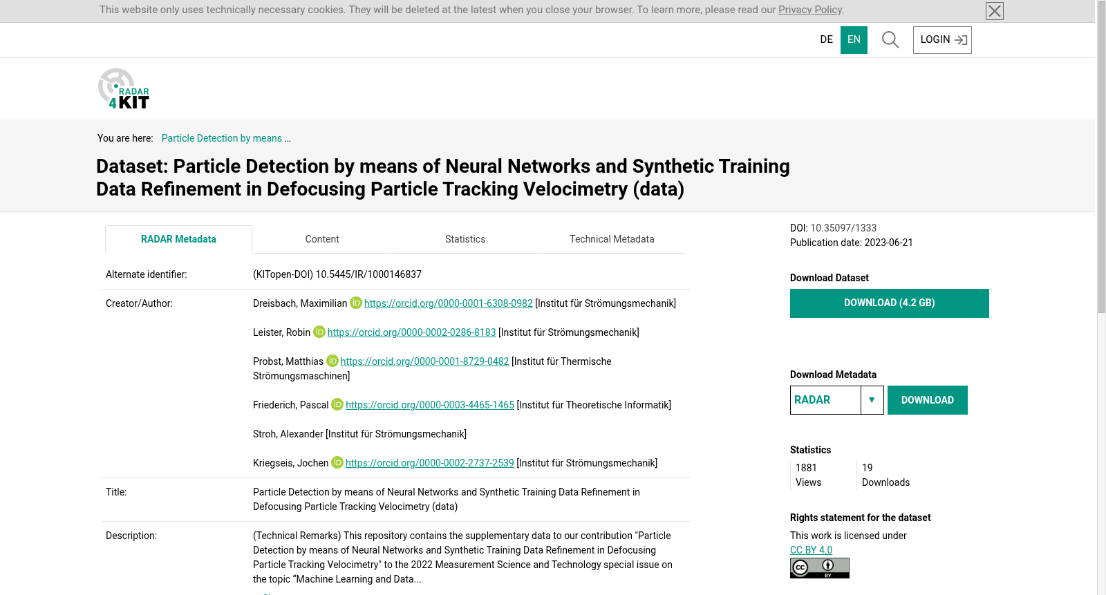 Particle Detection by means of Neural Networks and Synthetic Training Data Refinement in Defocusing Particle Tracking Velocimetry (data) 数据集图片