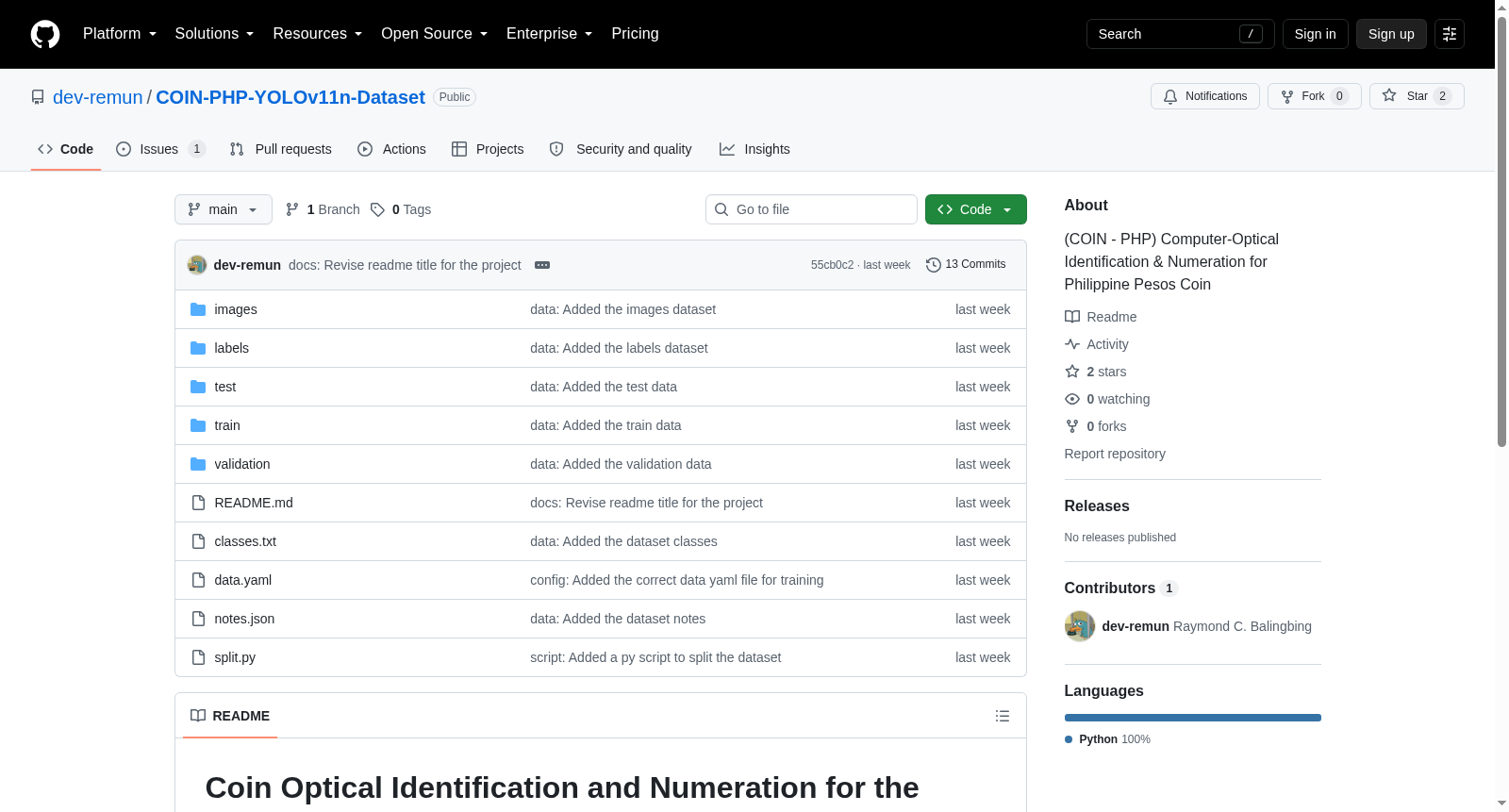 COIN-PHP-YOLOv11n-Dataset 数据集图片