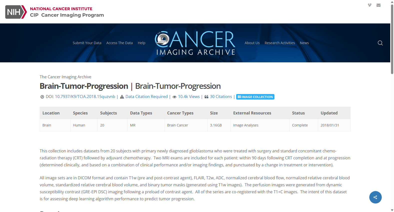 Brain Tumor Progression