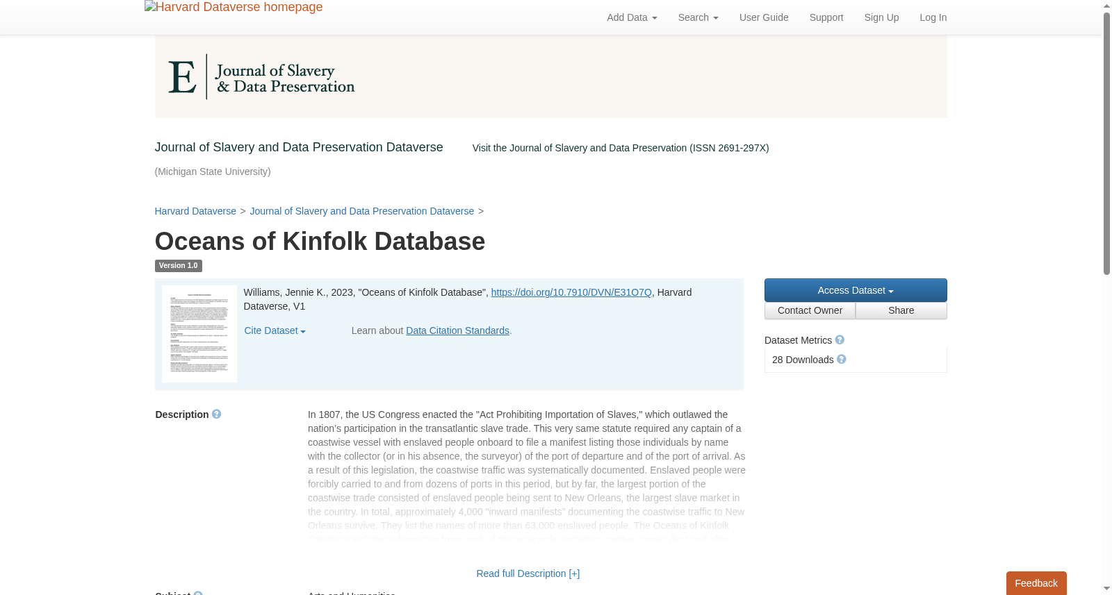 Oceans of Kinfolk Database 数据集图片
