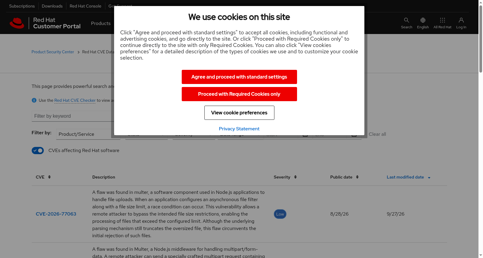 Red Hat CVE Database 数据集图片