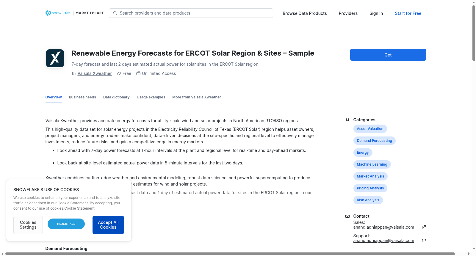 Renewable Energy Forecasts for ERCOT Solar Region & Sites – Sample 数据集图片