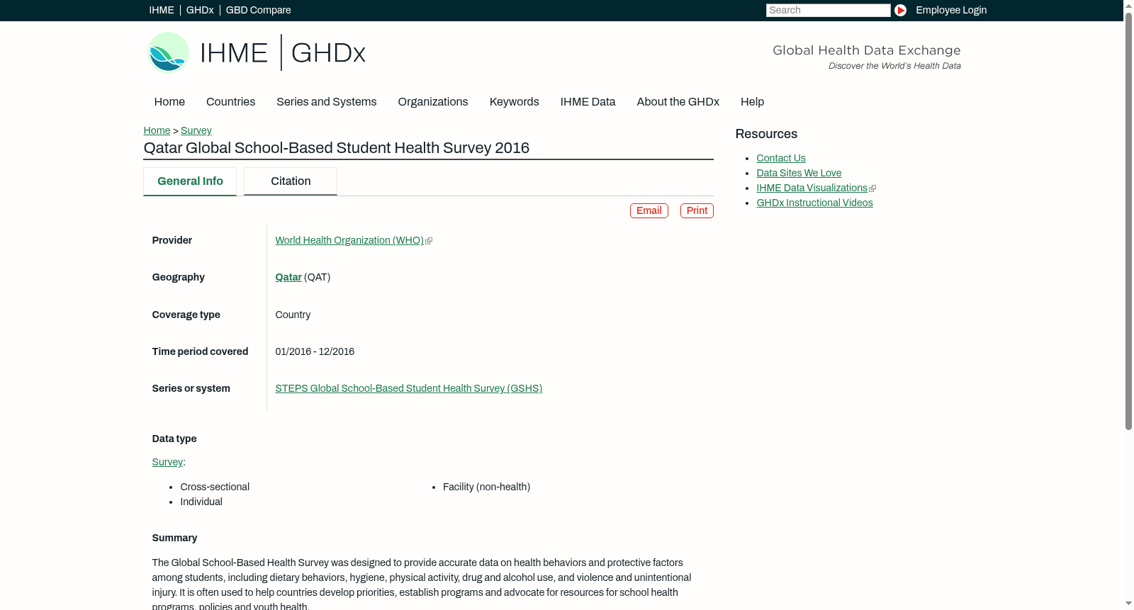 Qatar Global School-Based Student Health Survey 2016 数据集图片