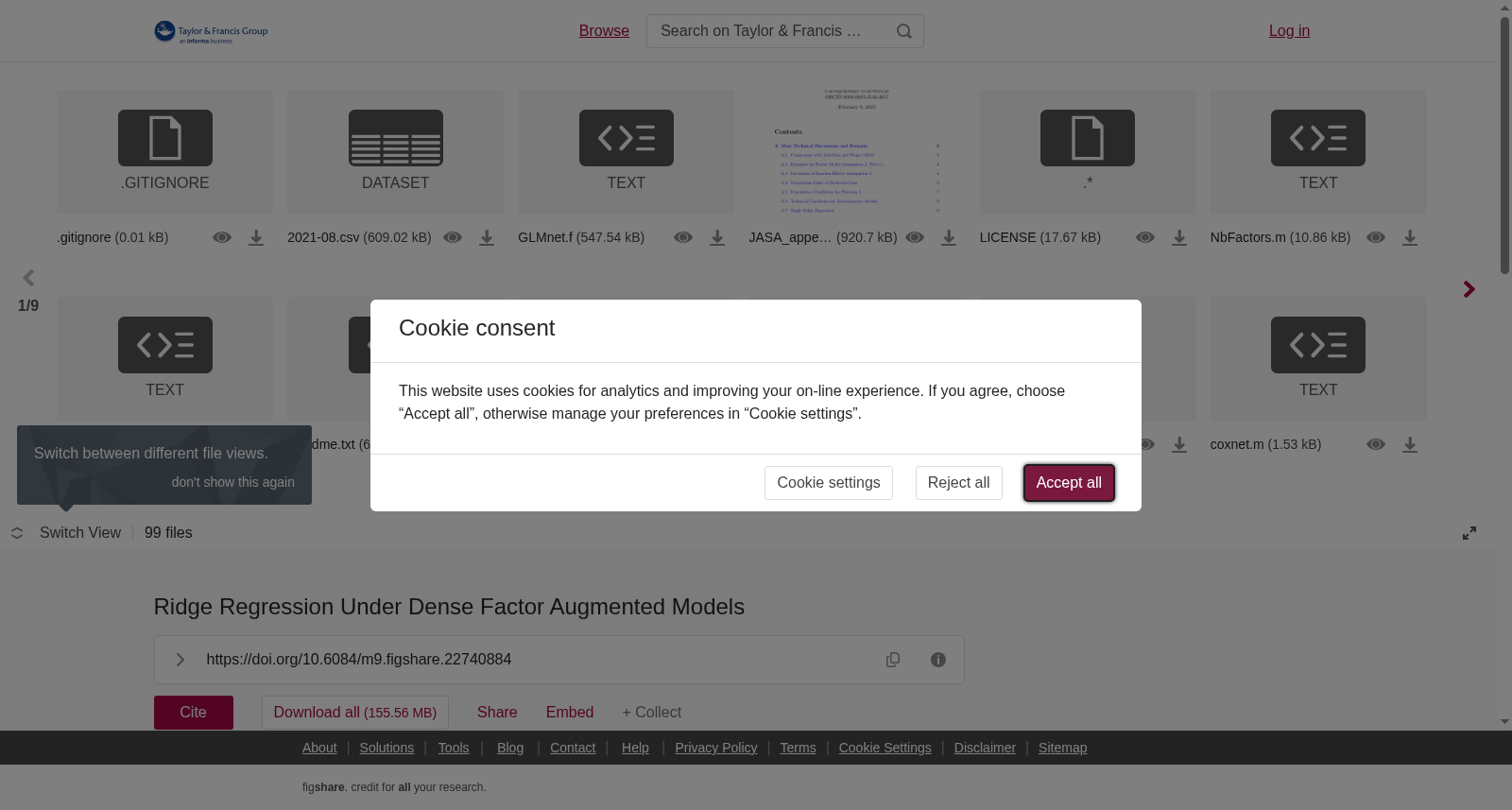 Ridge Regression Under Dense Factor Augmented Models 数据集图片