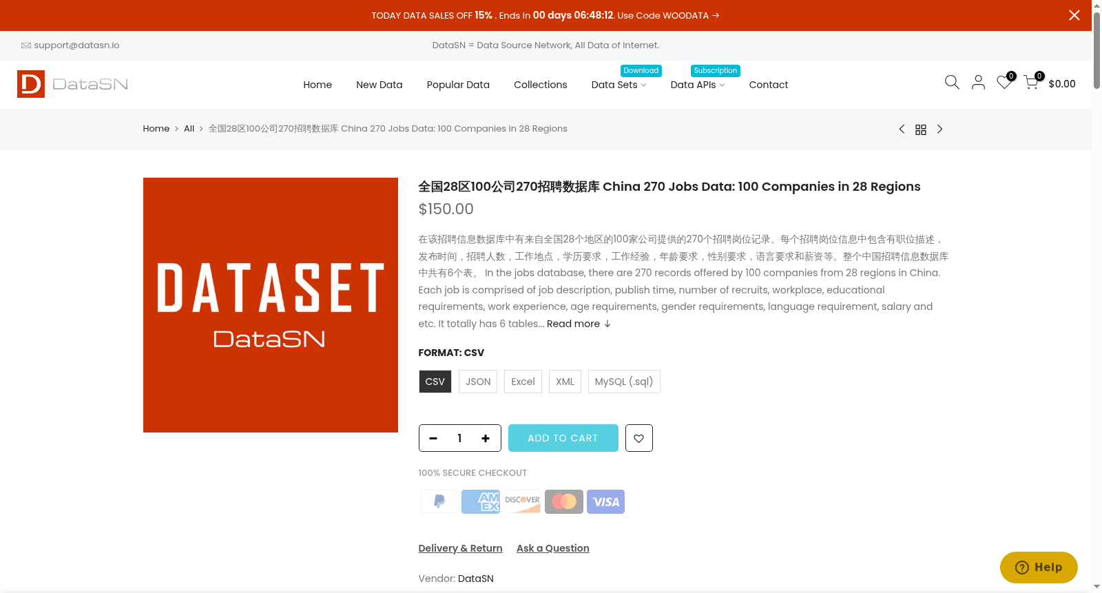 全国28区100公司270招聘数据库 China 270 Jobs Data: 100 Companies in 28 Regions 数据集图片
