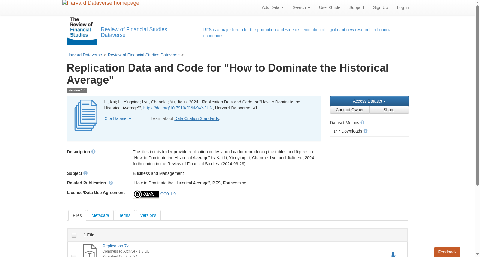 Replication Data and Code for "How to Dominate the Historical Average" 数据集图片