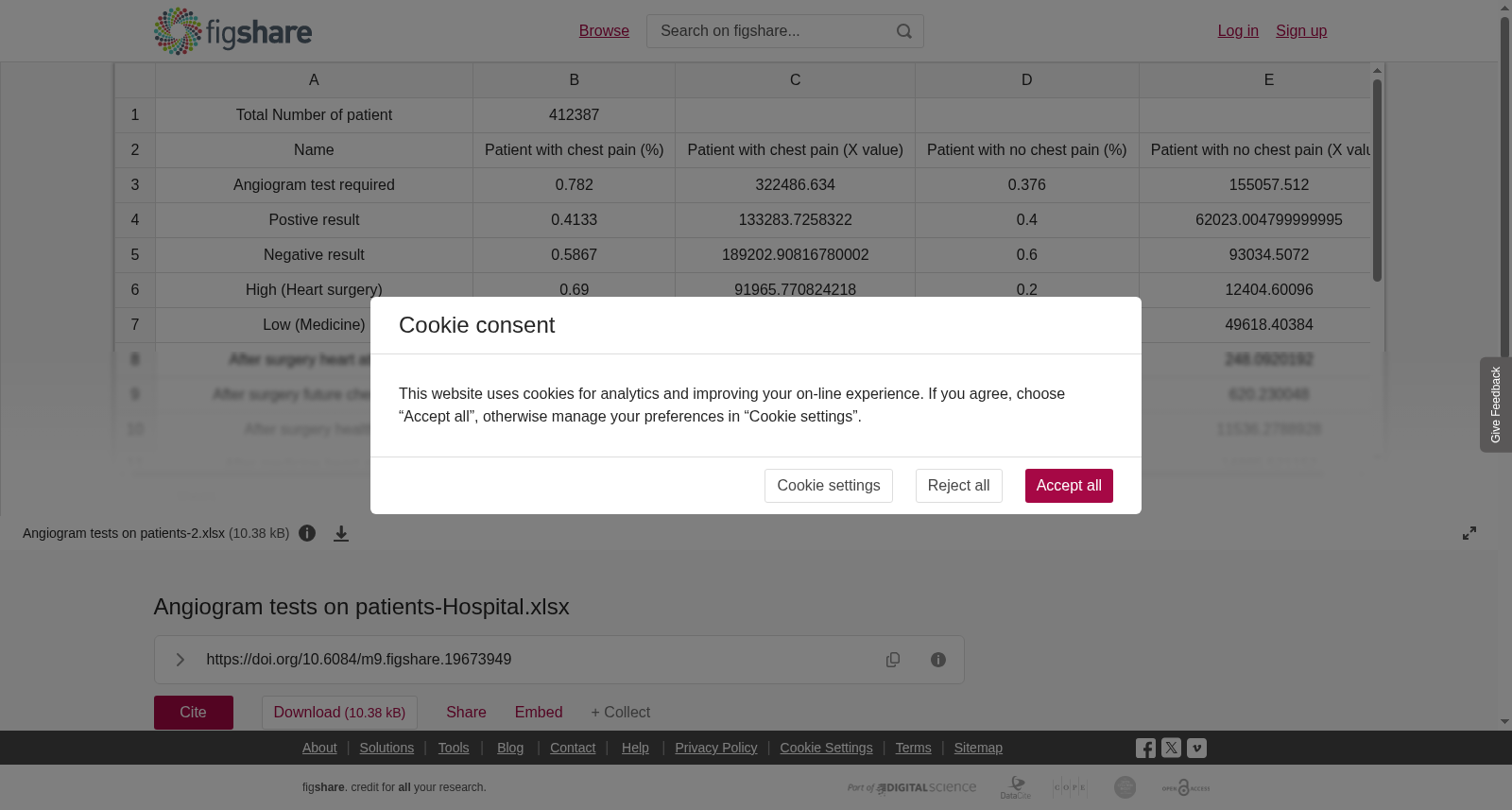 Angiogram tests on patients-Hospital.xlsx 数据集图片