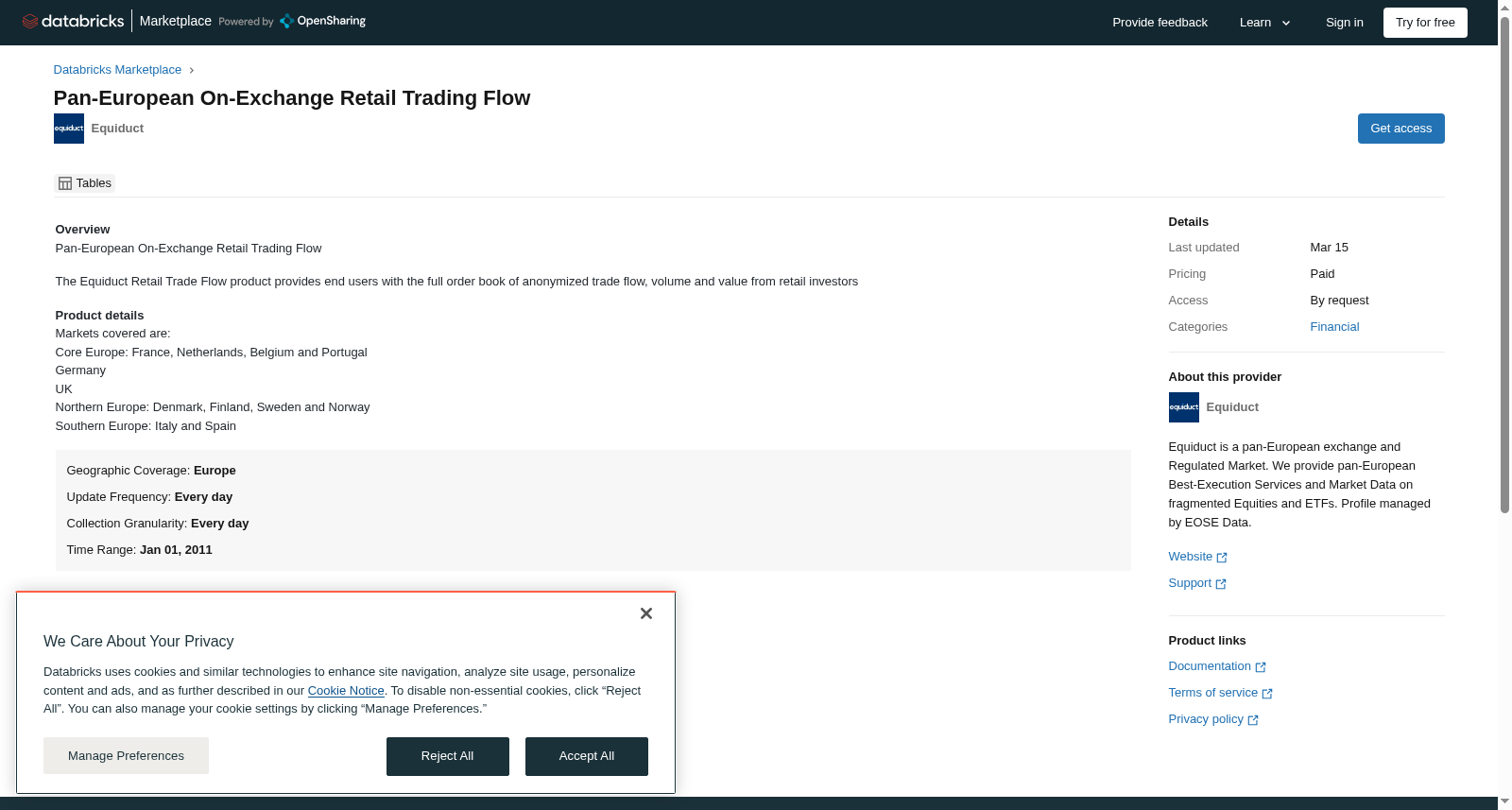 Pan-European On-Exchange Retail Trading Flow 数据集图片