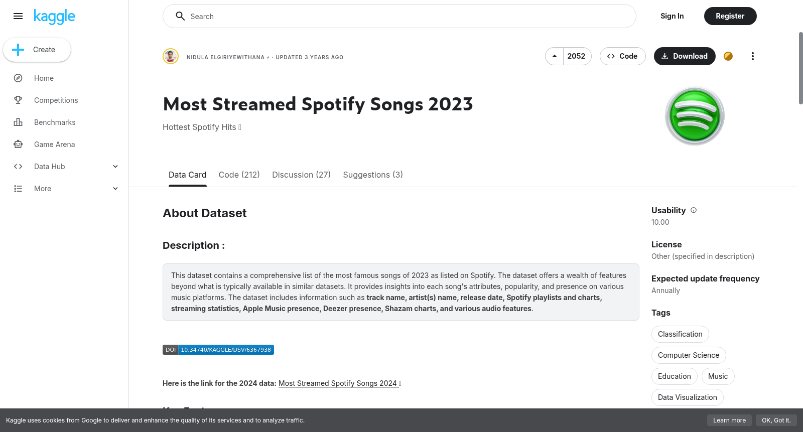 Most Streamed Spotify Songs 2023 数据集图片