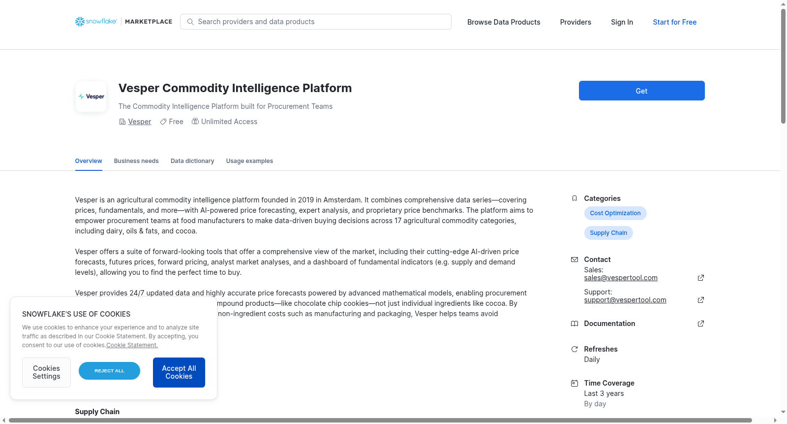 Vesper Commodity Intelligence Platform 数据集图片
