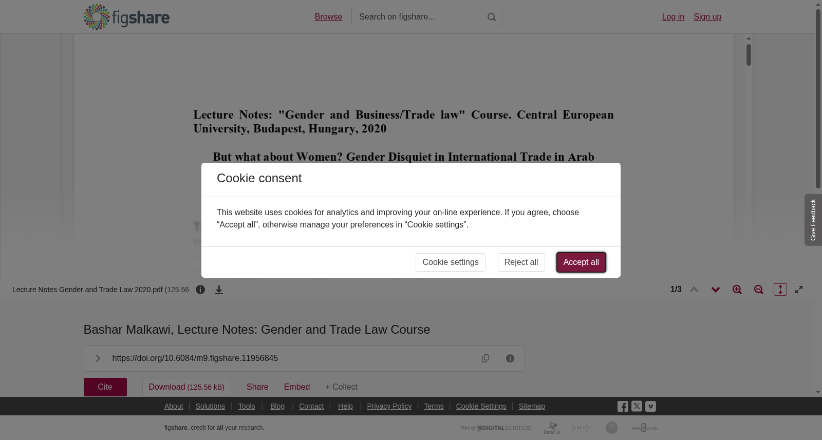 Bashar Malkawi, Lecture Notes: Gender and Trade Law Course 数据集图片