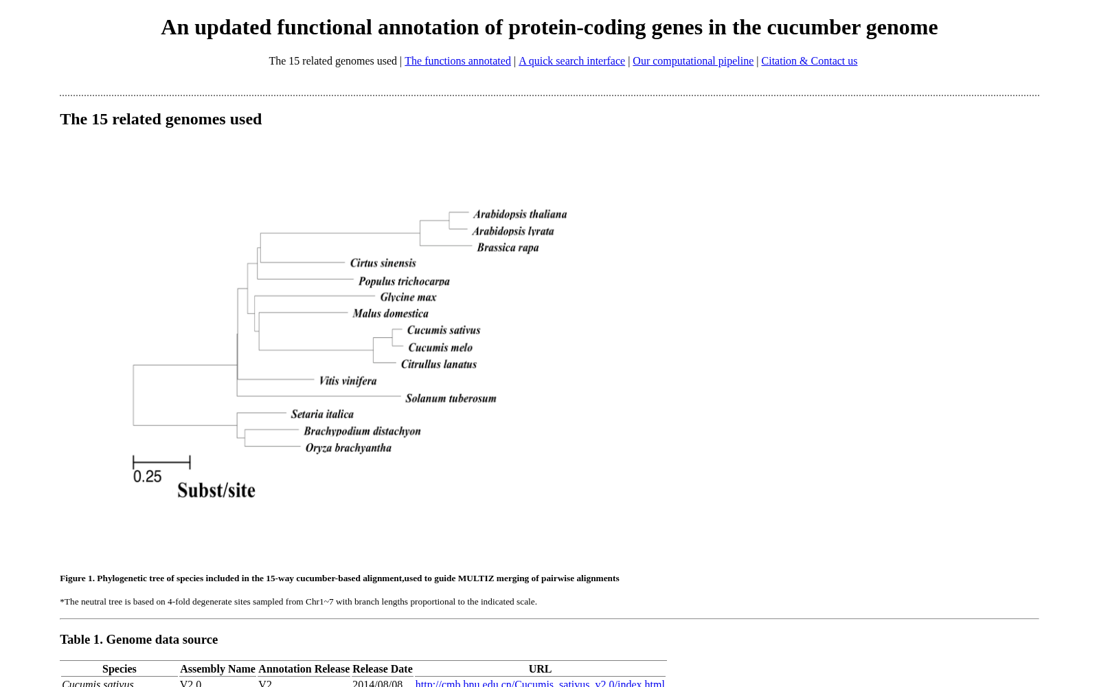 Cucumber genome annotation database 数据集图片