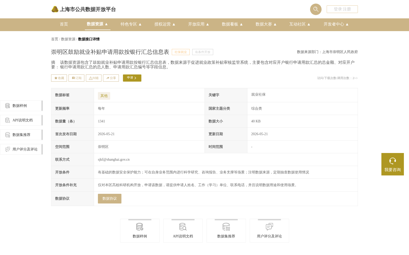 崇明区鼓励就业补贴申请用款按银行汇总信息表 数据集图片