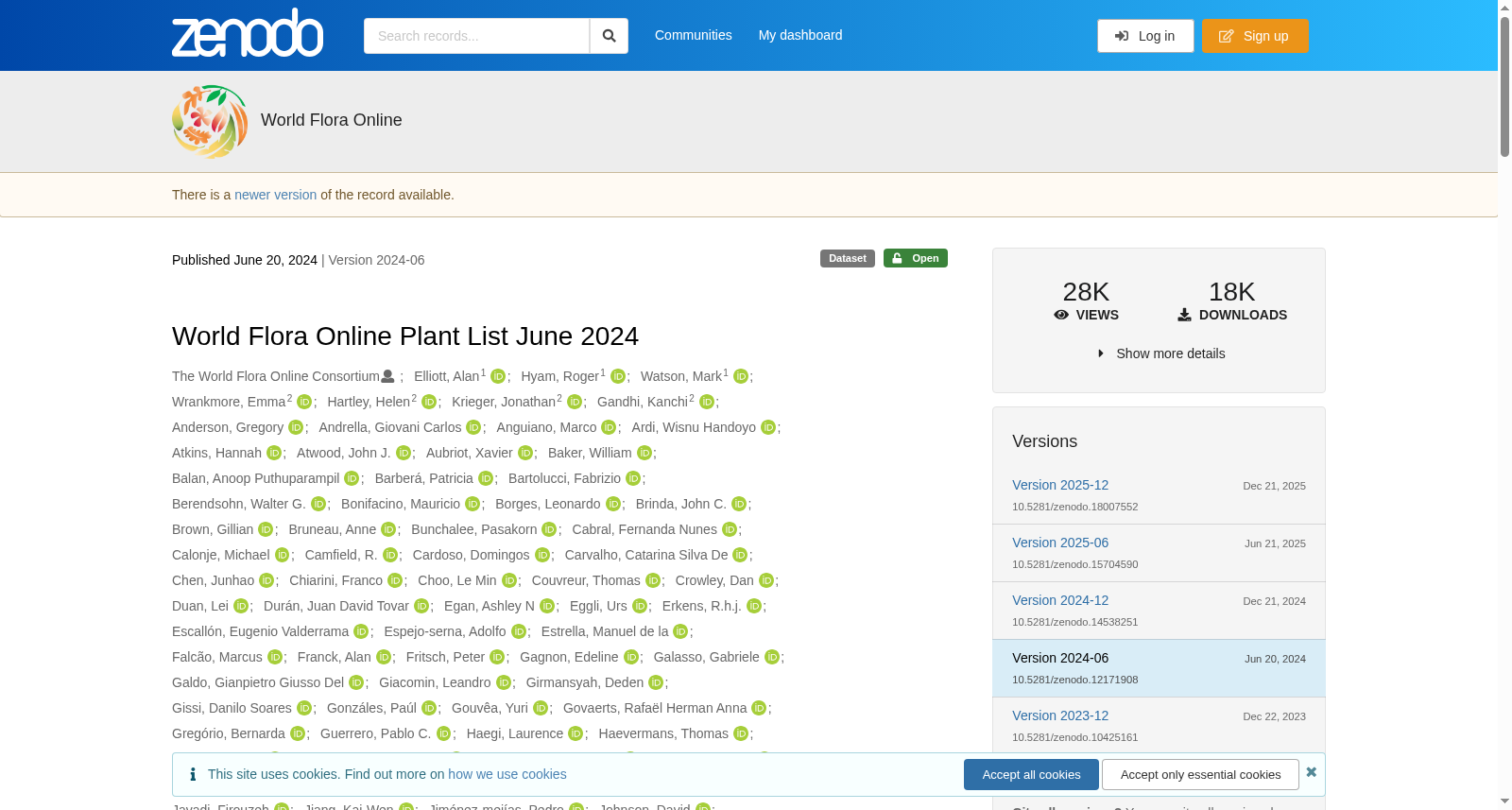 World Flora Online Plant List June 2024 数据集图片