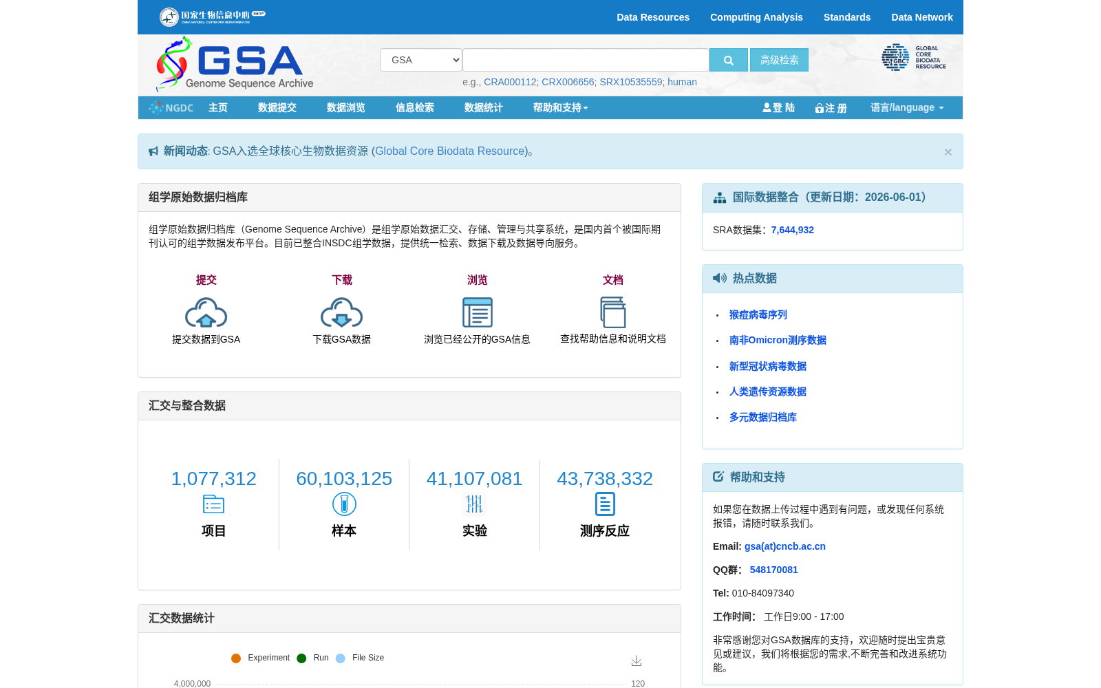 Genome Sequence Archive 数据集图片