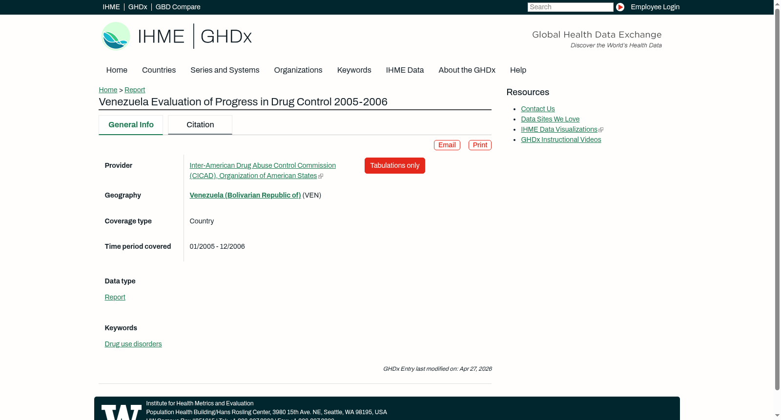 Venezuela Evaluation of Progress in Drug Control 2005-2006 数据集图片