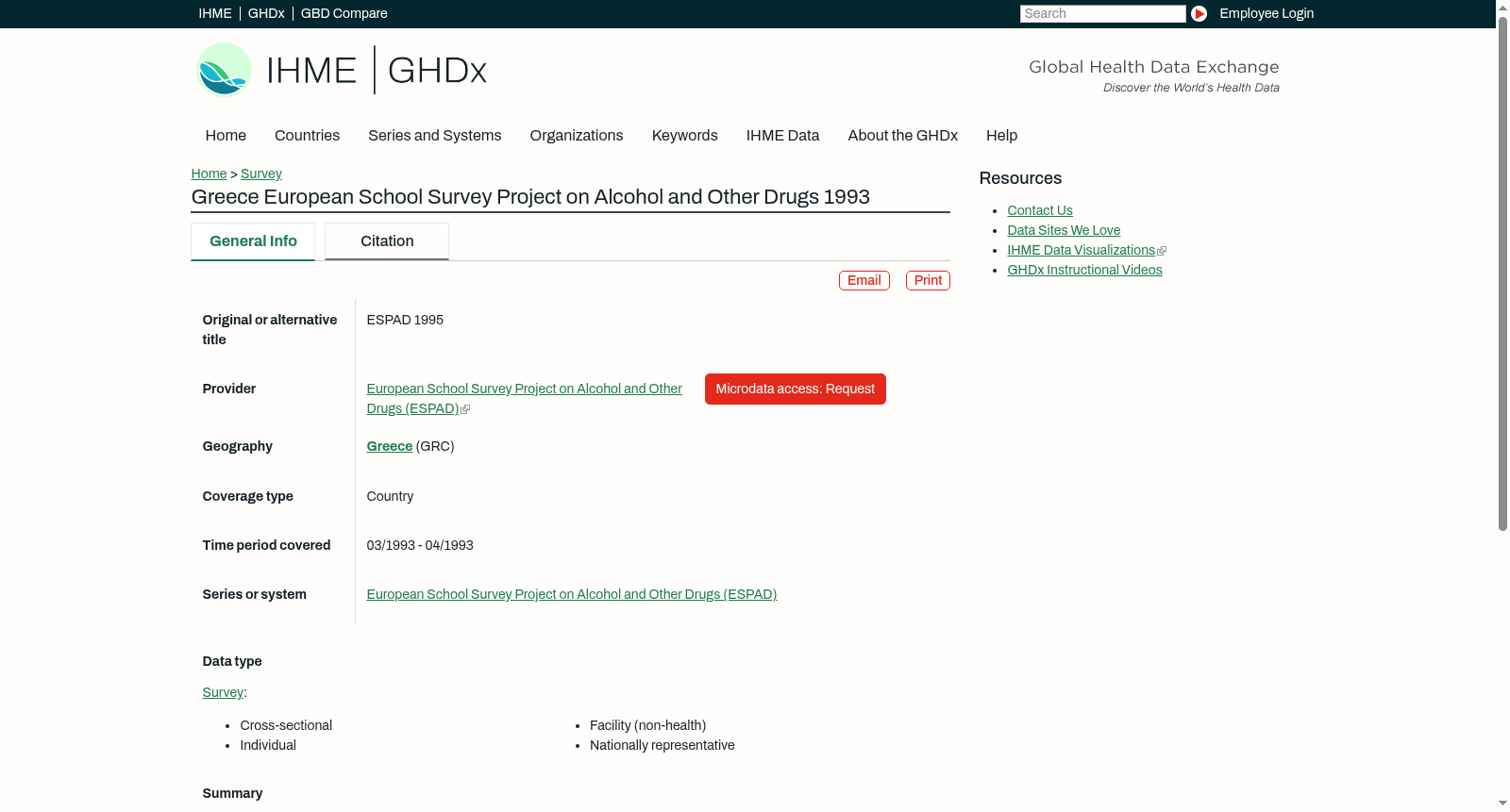 Greece European School Survey Project on Alcohol and Other Drugs 1993 数据集图片