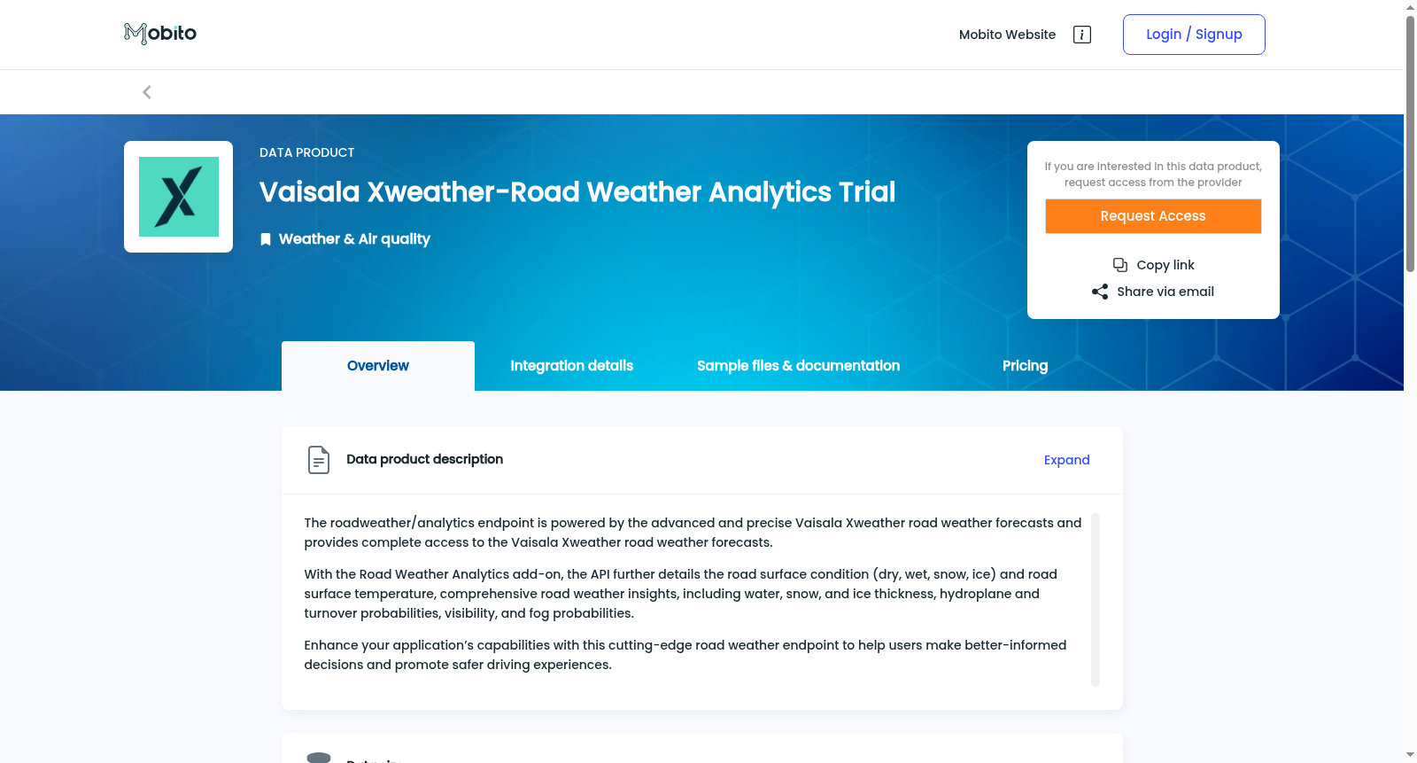 Vaisala Xweather-Road Weather Analytics Trial 数据集图片