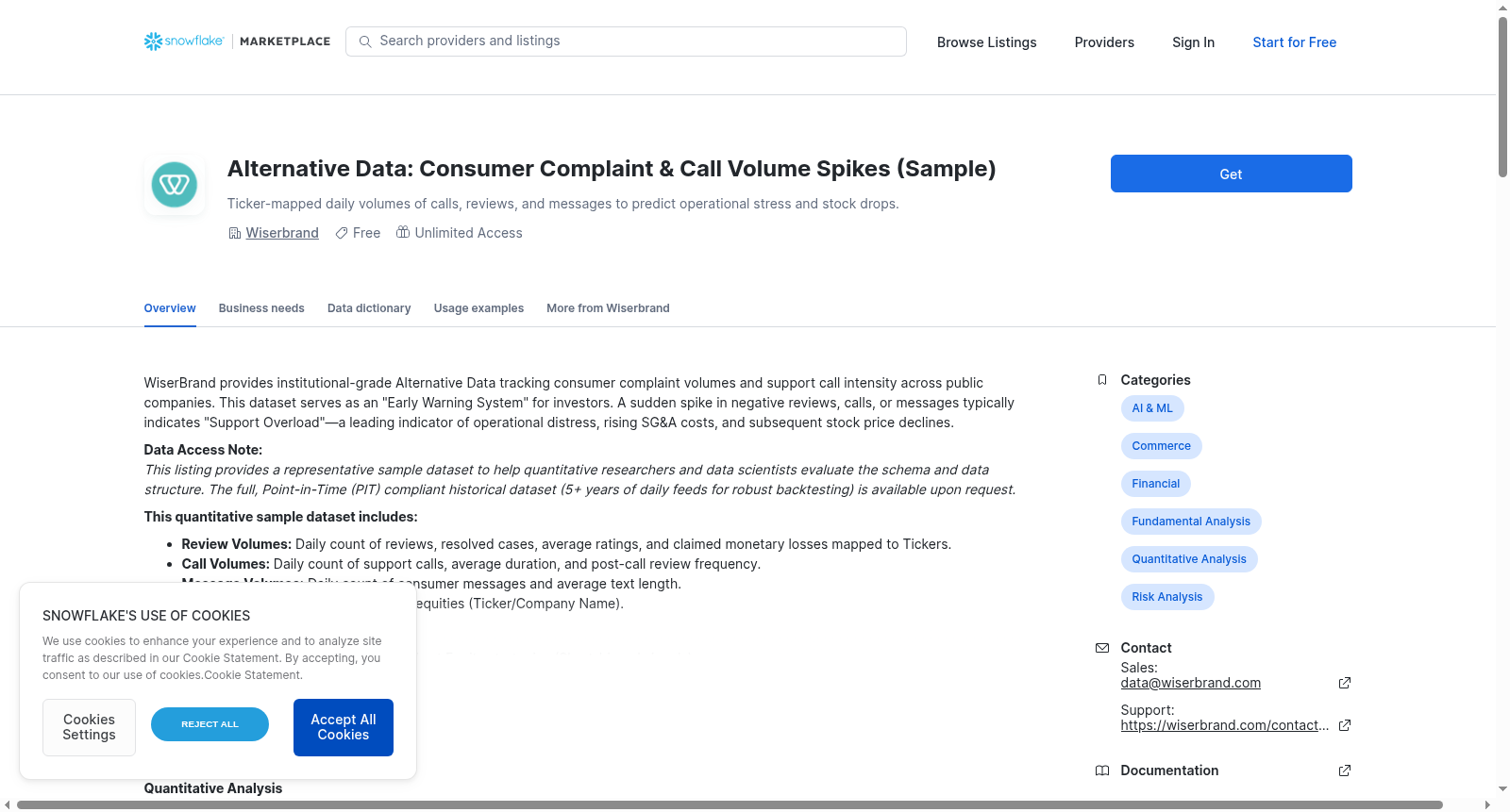 Alternative Data: Consumer Complaint & Call Volume Spikes (Sample) 数据集图片
