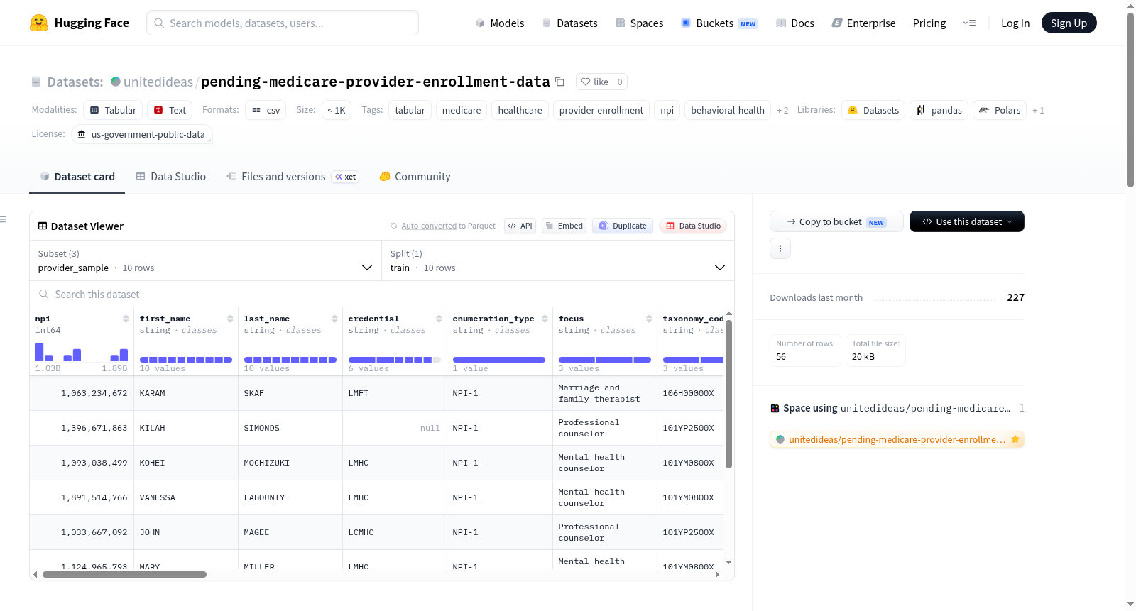 pending-medicare-provider-enrollment-data 数据集图片