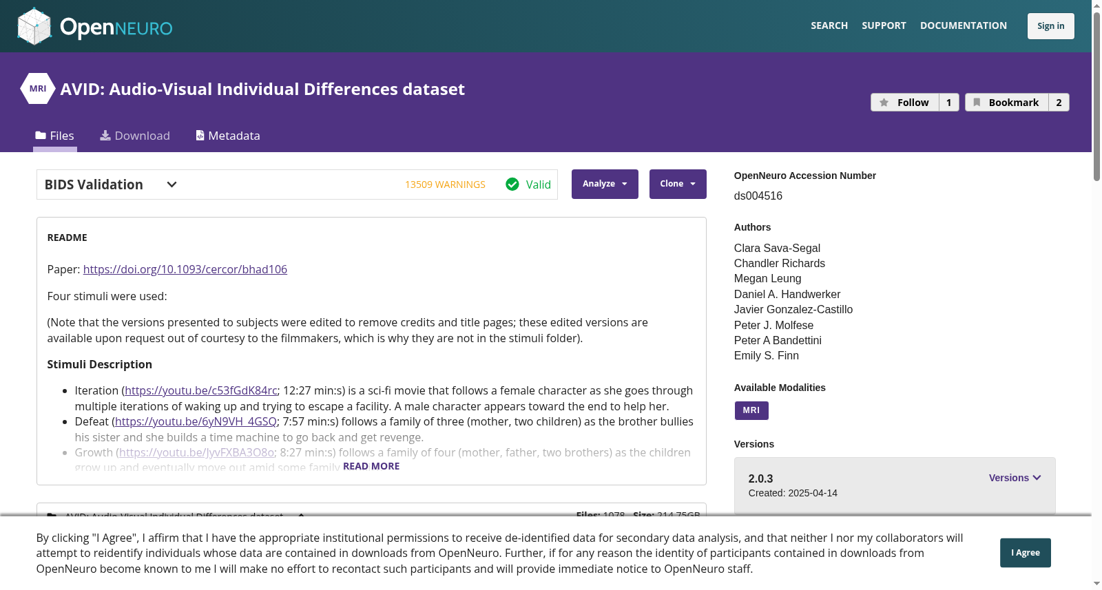 AVID: Audio-Visual Individual Differences dataset 数据集图片
