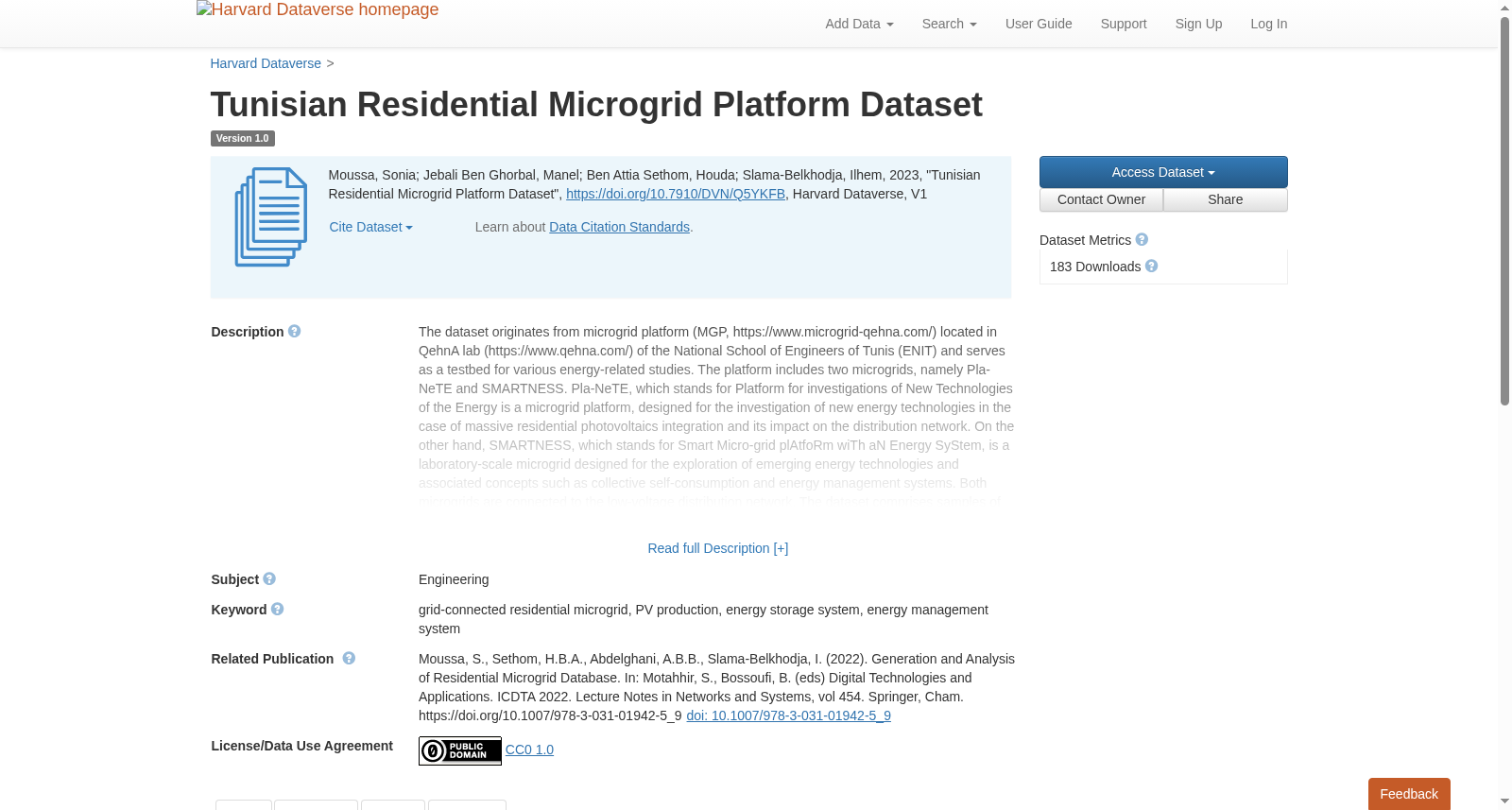 Tunisian Residential Microgrid Platform Dataset 数据集图片
