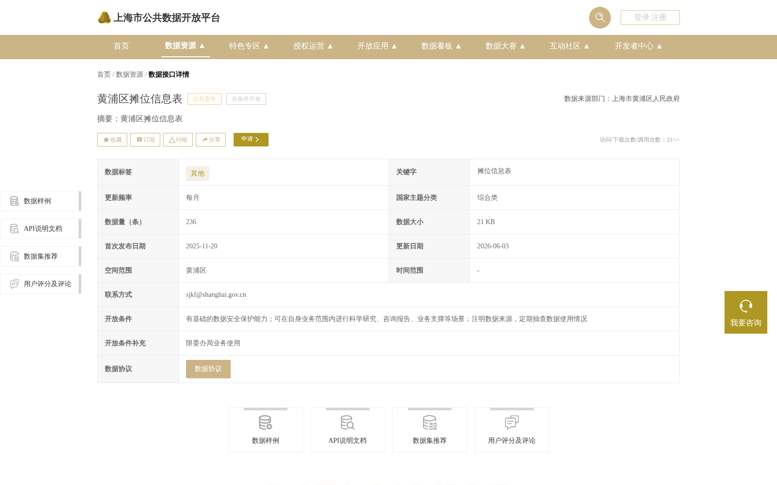 黄浦区摊位信息表 数据集图片