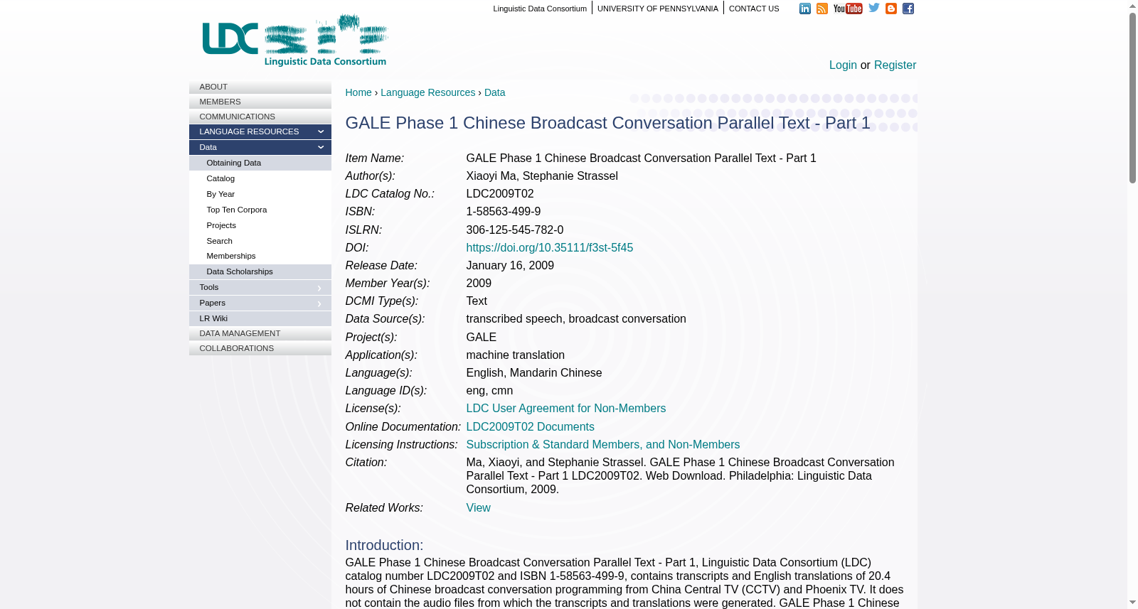 GALE Phase 1 Chinese Broadcast Conversation Parallel Text - Part 1 数据集图片