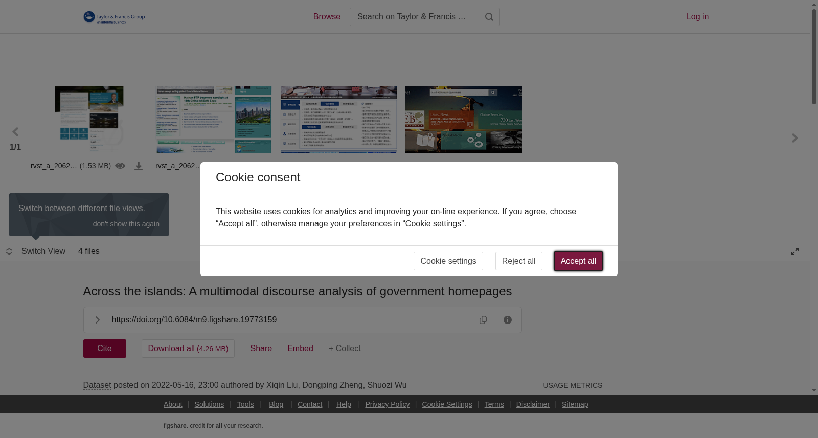 Across the islands: A multimodal discourse analysis of government homepages 数据集图片