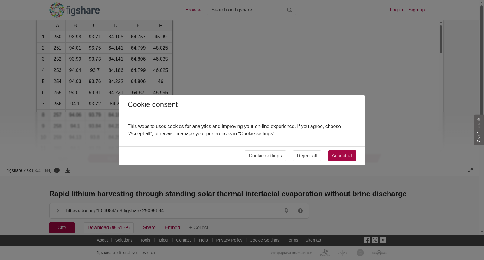 <b>Rapid lithium harvesting through standing solar thermal interfacial evaporation without brine discharge</b> 数据集图片
