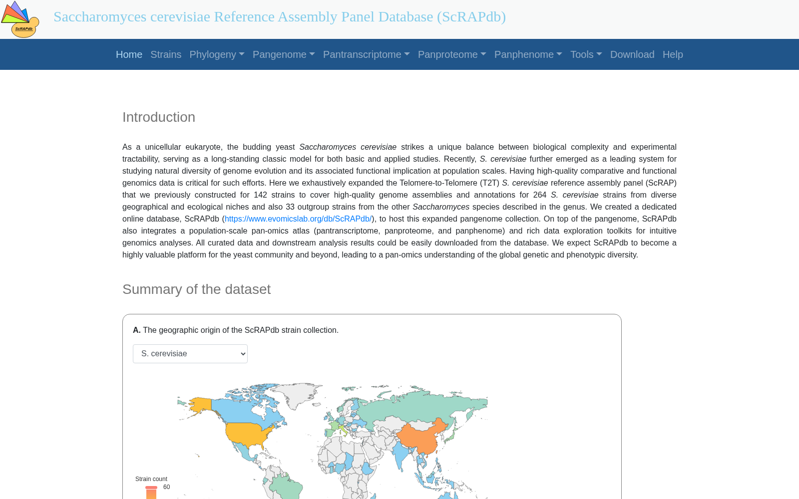ScRAPdb: an integrated pan-omics database for the Saccharomyces cerevisiae reference assembly panel 数据集图片