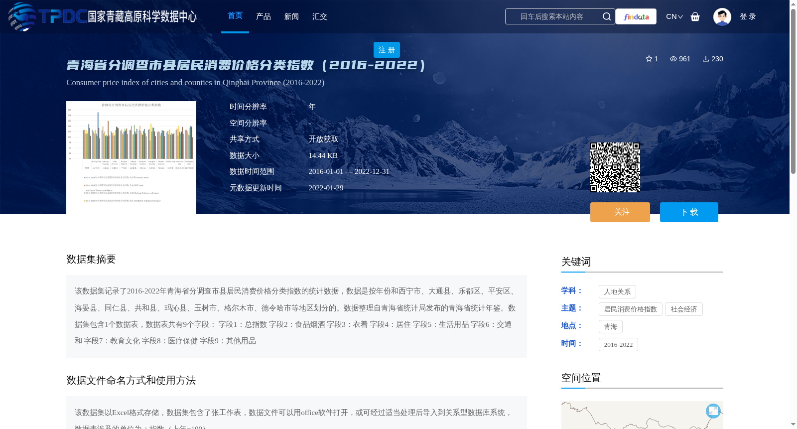 青海省分调查市县居民消费价格分类指数(2016-2022) 数据集图片
