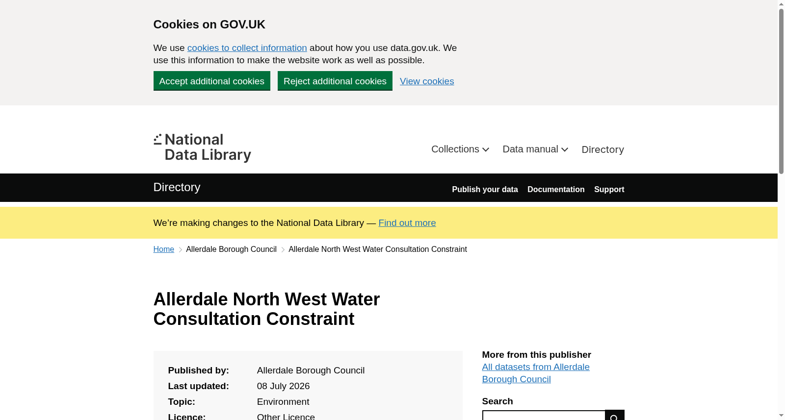 Allerdale North West Water Consultation Constraint 数据集图片