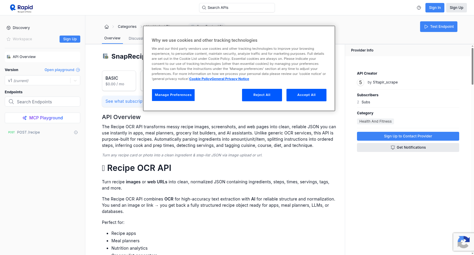 SnapRecipeAPI 数据集图片