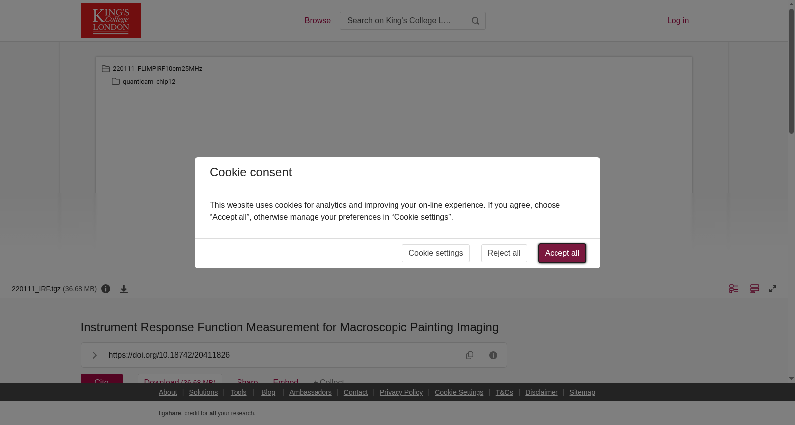 Instrument Response Function Measurement for Macroscopic Painting Imaging 数据集图片