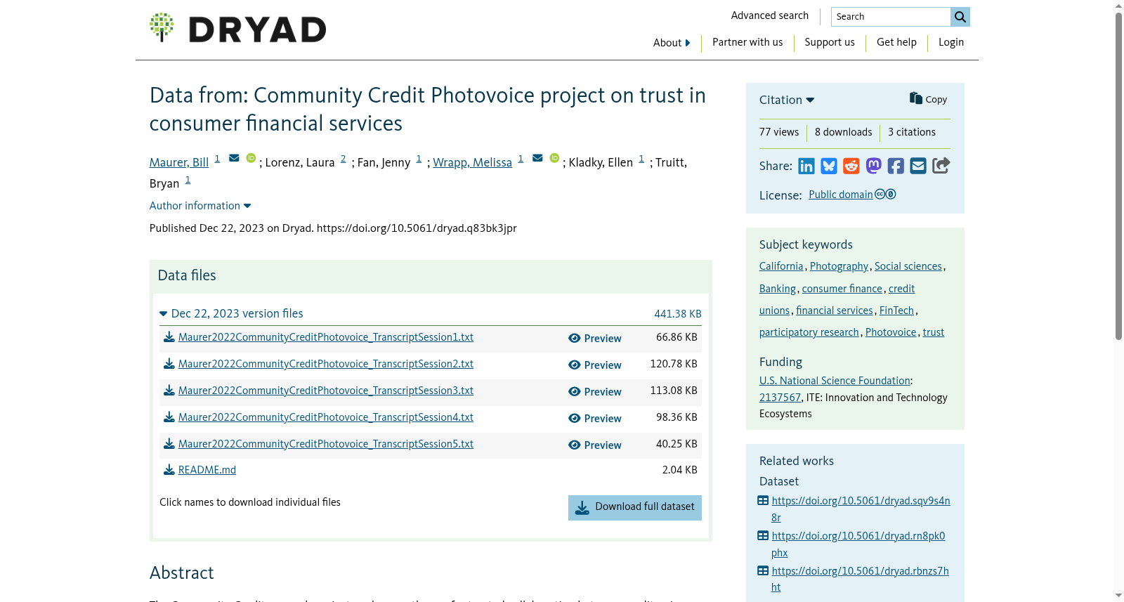 Data from: Community Credit Photovoice project on trust in consumer financial services 数据集图片