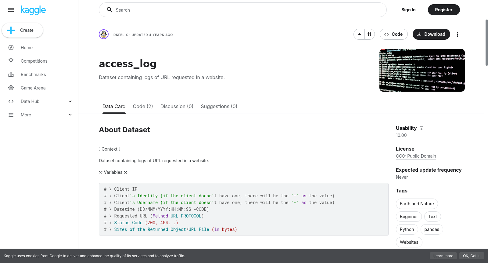 access_log 数据集图片