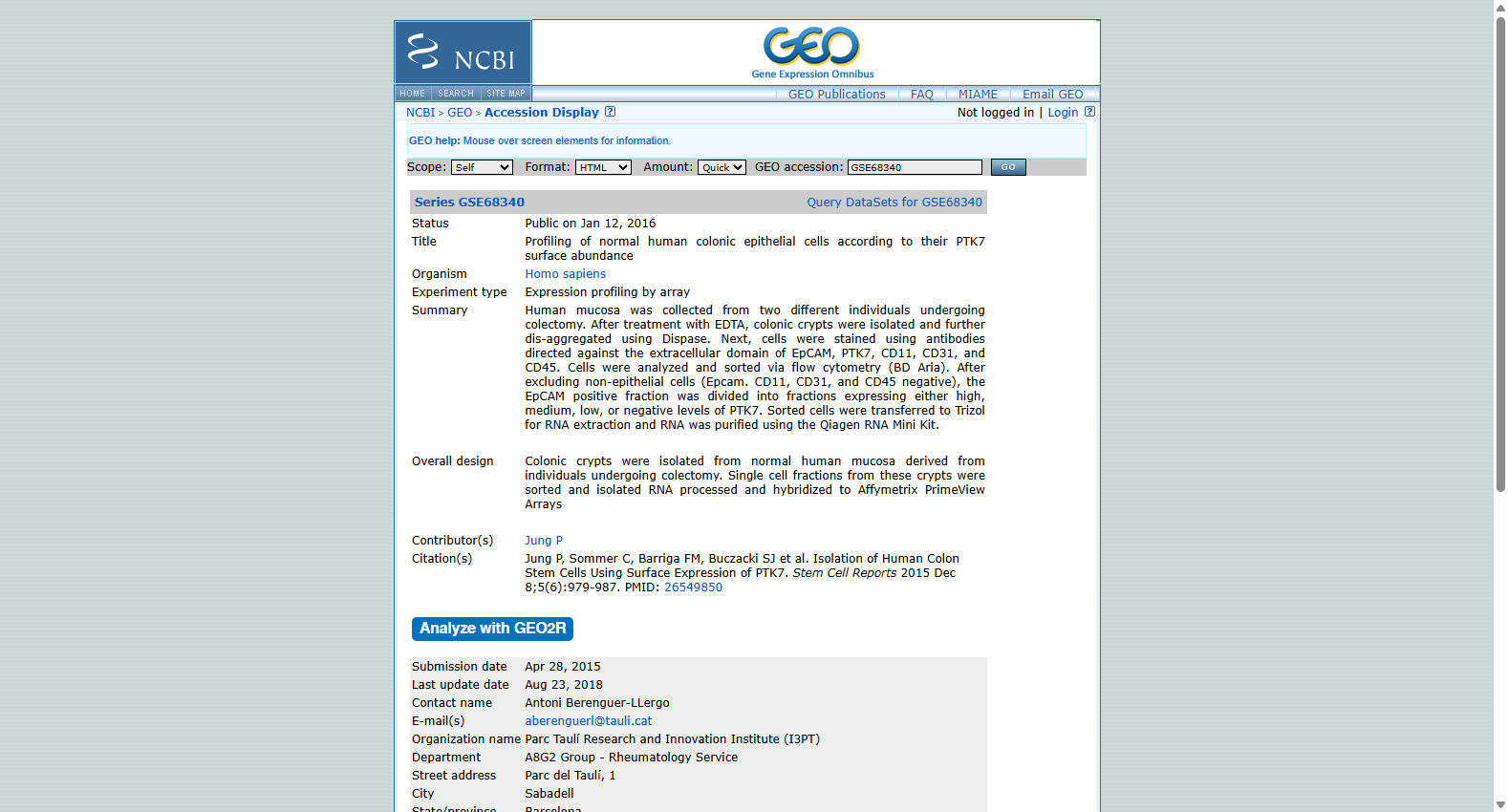 GEO Autoimmune Polyendocrine Syndrome Type 1 and Addison's Disease Transcriptome Dataset (GSE68340)
